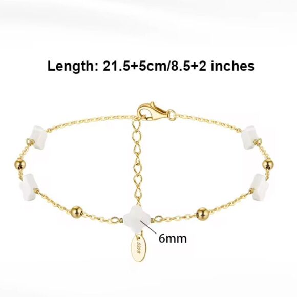 ENA925 14k over Sterling Silver Anklet - Picture 5 of 5